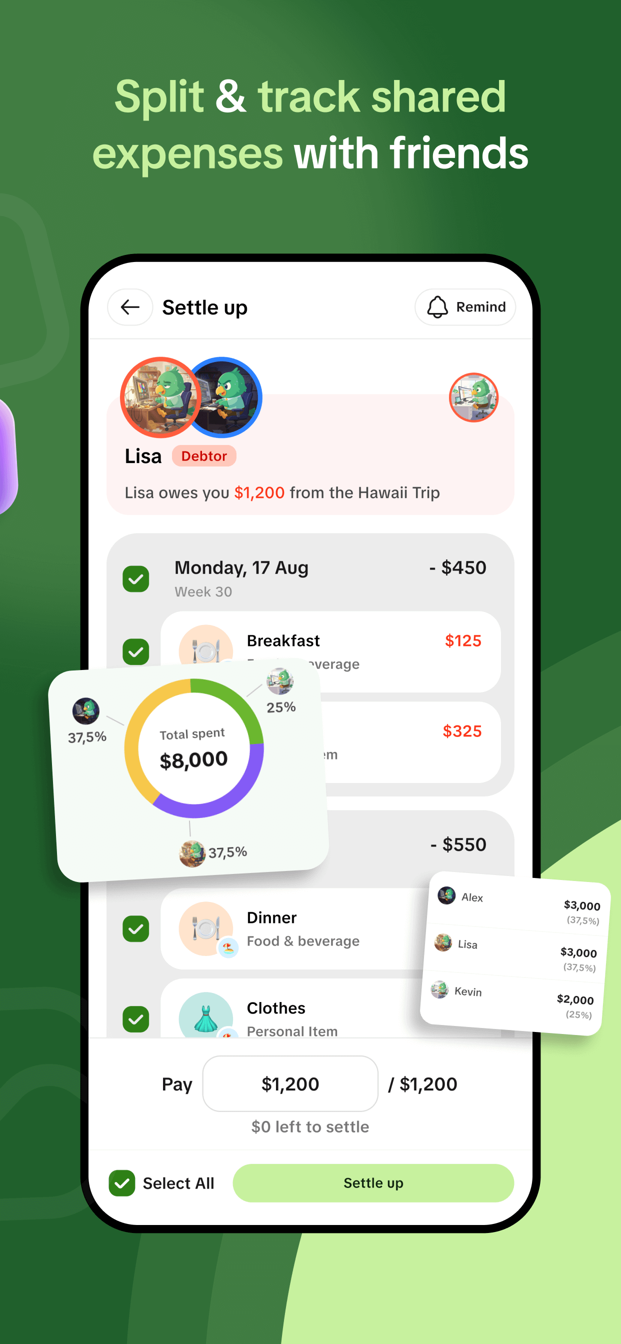 Daler quick summary screen